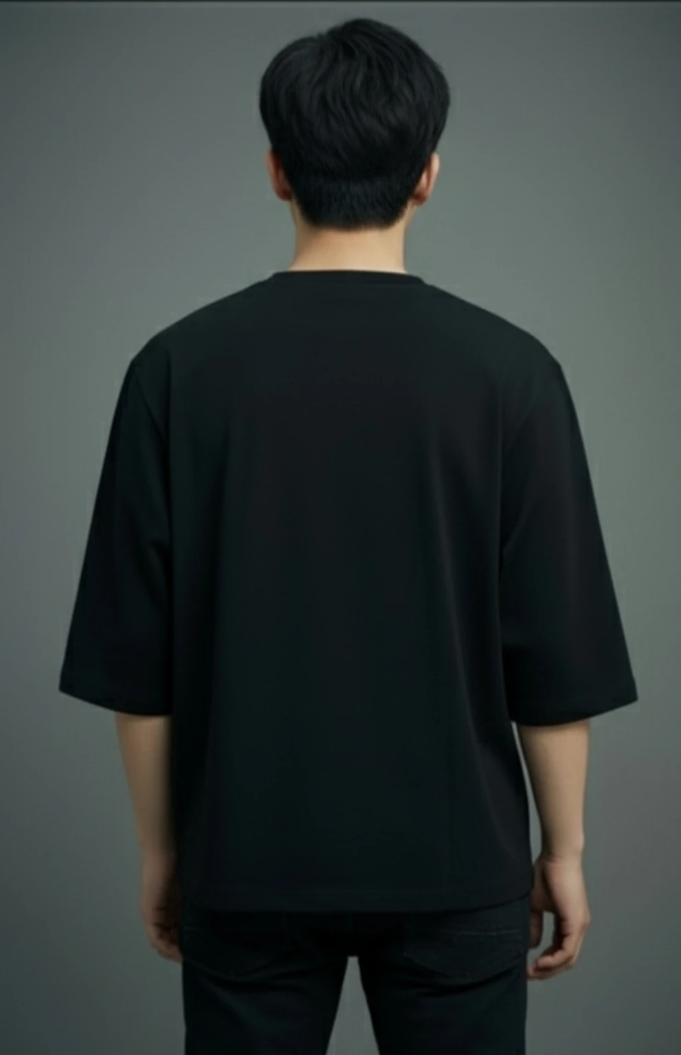 R World Men Printed Round Neck Pure Cotton Black T-Shirt