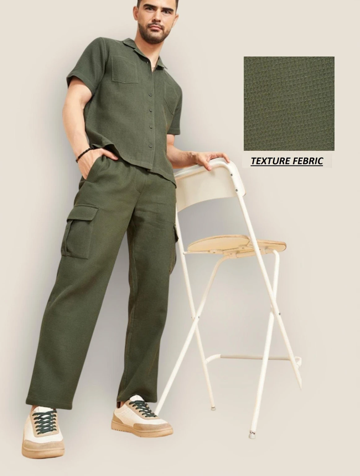 INDICLUB Men Solid Green Track Pants